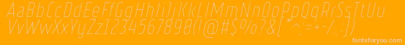 RulerVolumeLight-Schriftart – Rosa Schriften auf orangefarbenem Hintergrund