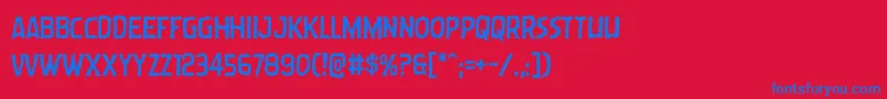 Wormcuisine Font – Blue Fonts on Red Background