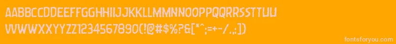 フォントWormcuisine – オレンジの背景にピンクのフォント