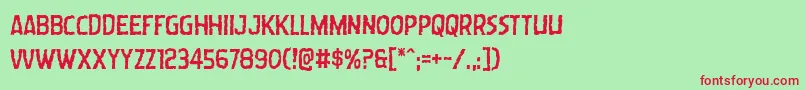Wormcuisine Font – Red Fonts on Green Background