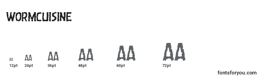 Wormcuisine Font Sizes