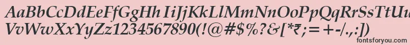 VanielBoldItalic Font – Black Fonts on Pink Background