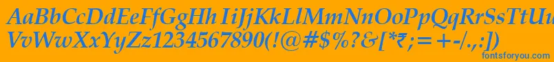 VanielBoldItalic Font – Blue Fonts on Orange Background