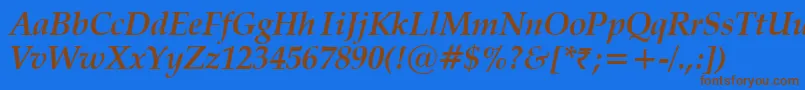 VanielBoldItalic Font – Brown Fonts on Blue Background
