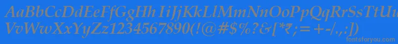 VanielBoldItalic Font – Gray Fonts on Blue Background