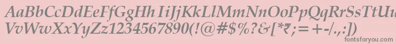 VanielBoldItalic Font – Gray Fonts on Pink Background