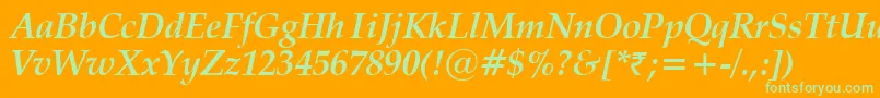 フォントVanielBoldItalic – オレンジの背景に緑のフォント