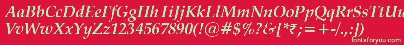 VanielBoldItalic Font – Green Fonts on Red Background