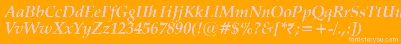 VanielBoldItalic Font – Pink Fonts on Orange Background