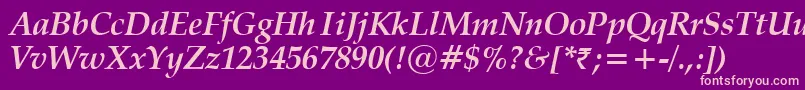 VanielBoldItalic Font – Pink Fonts on Purple Background