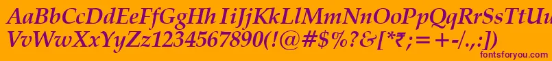 VanielBoldItalic Font – Purple Fonts on Orange Background