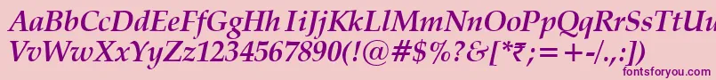 VanielBoldItalic Font – Purple Fonts on Pink Background