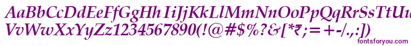 VanielBoldItalic Font – Purple Fonts on White Background