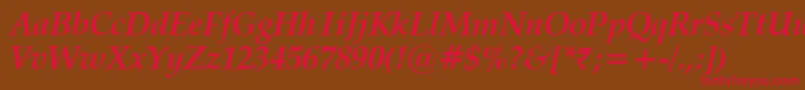 VanielBoldItalic Font – Red Fonts on Brown Background