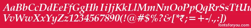 VanielBoldItalic Font – White Fonts on Red Background