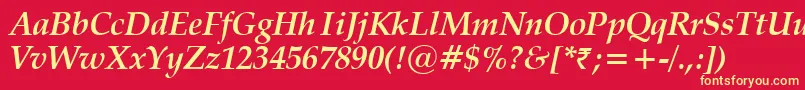 VanielBoldItalic Font – Yellow Fonts on Red Background