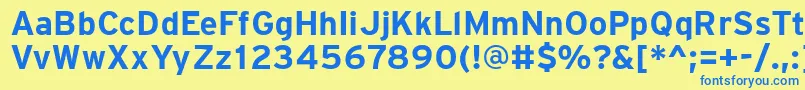 PftransitBold Font – Blue Fonts on Yellow Background
