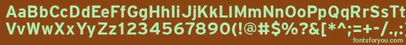 Czcionka PftransitBold – zielone czcionki na brązowym tle
