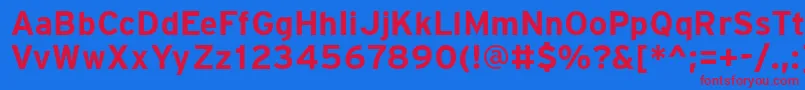 PftransitBold Font – Red Fonts on Blue Background