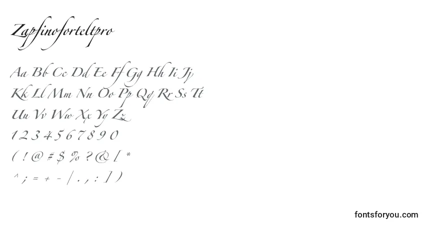A fonte Zapfinoforteltpro – alfabeto, números, caracteres especiais