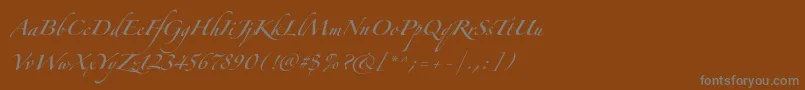 フォントZapfinoforteltpro – 茶色の背景に灰色の文字