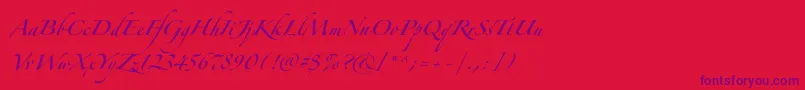 Zapfinoforteltpro Font – Purple Fonts on Red Background