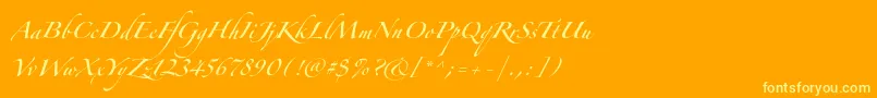 Zapfinoforteltpro Font – Yellow Fonts on Orange Background