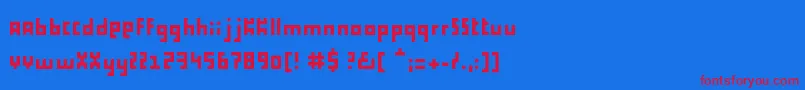 Proliferation Font – Red Fonts on Blue Background