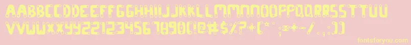 Codon-Schriftart – Gelbe Schriften auf rosa Hintergrund
