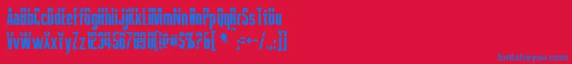 Phelps Font – Blue Fonts on Red Background