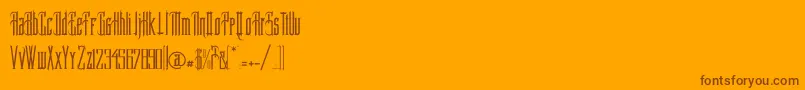 ProvidenceriRegular-Schriftart – Braune Schriften auf orangefarbenem Hintergrund