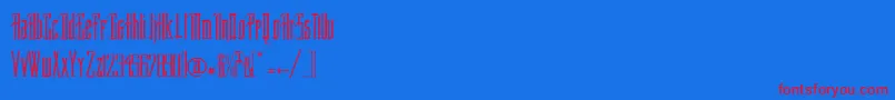 ProvidenceriRegular Font – Red Fonts on Blue Background