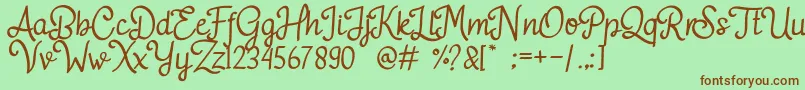 Adelitha Font – Brown Fonts on Green Background
