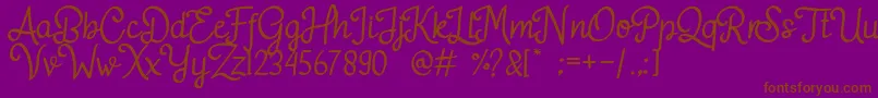 Шрифт Adelitha – коричневые шрифты на фиолетовом фоне