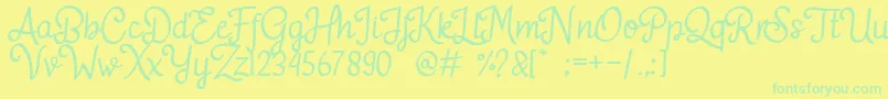 Adelitha Font – Green Fonts on Yellow Background