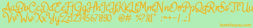 Adelitha Font – Orange Fonts on Green Background