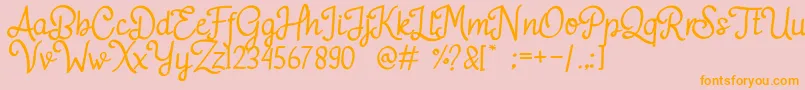 Adelitha Font – Orange Fonts on Pink Background