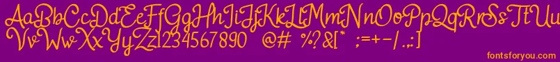 Adelitha Font – Orange Fonts on Purple Background