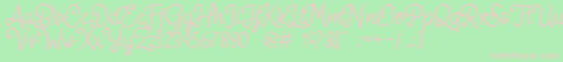 Adelitha Font – Pink Fonts on Green Background