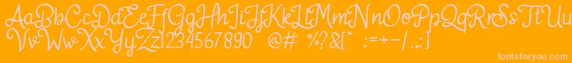 Adelitha Font – Pink Fonts on Orange Background