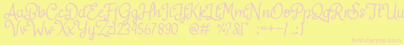 Adelitha Font – Pink Fonts on Yellow Background