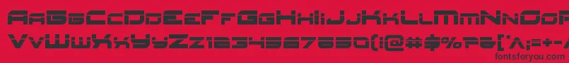 フォントRedrocketlaser – 赤い背景に黒い文字