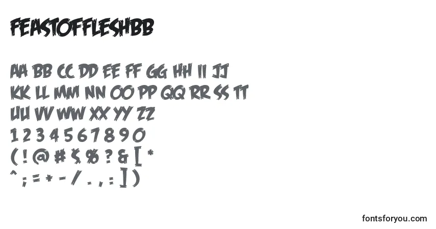 Schriftart FeastOfFleshBb – Alphabet, Zahlen, spezielle Symbole