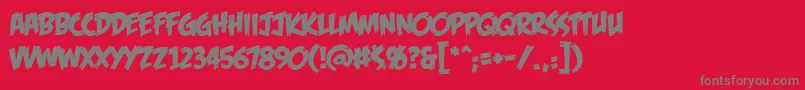 FeastOfFleshBb Font – Gray Fonts on Red Background