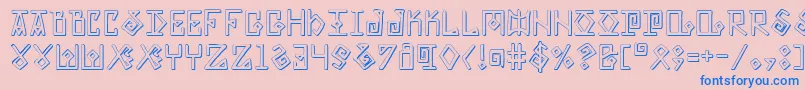 ElderMagicShadow-Schriftart – Blaue Schriften auf rosa Hintergrund