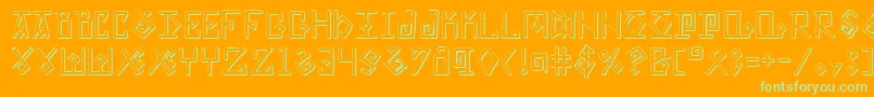 ElderMagicShadow-Schriftart – Grüne Schriften auf orangefarbenem Hintergrund