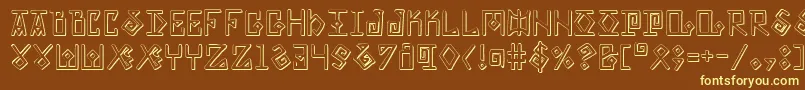 ElderMagicShadow Font – Yellow Fonts on Brown Background