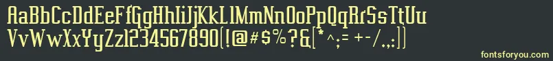 フォントVahika – 黒い背景に黄色の文字