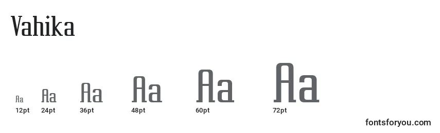 Размеры шрифта Vahika
