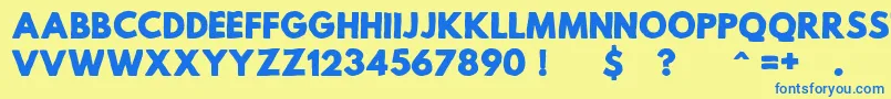 MildLifeRegularPersonalUse Font – Blue Fonts on Yellow Background